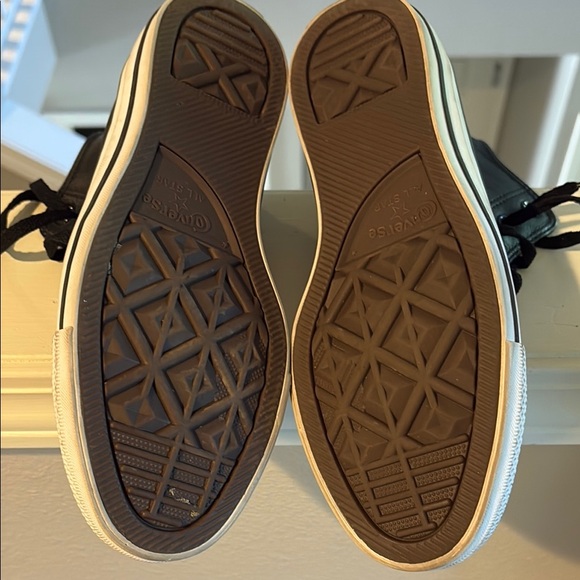 Converse Black Leather High Top Sneakers - Picture 5 of 6